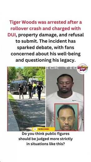 Tiger Woods Arrested After Rollover Crash #shorts #celebritynews #arrest