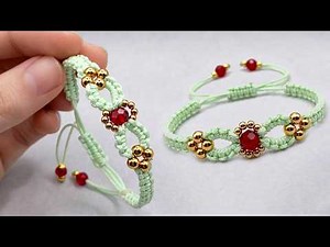 Easy macrame bracelet 💯✨|| how to make beaded macrame bracelets || macrame beaded bracelet tutorial