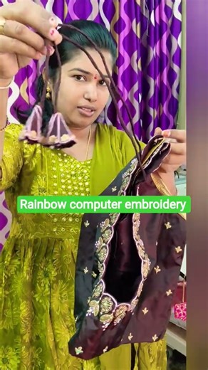 rainbow computer embroidery blouse designs.cutwork blouse designs.#embroideryblousedesigns