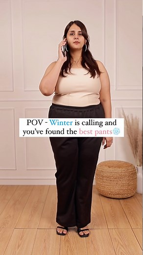 3.1K views · 40 reactions | Cozy vibes are back! ❄️ Our Plus Size Fleece Pants are back, brushed from inside to keep you warm and stylish this winters!朗 Check out Amydus Fleece Pants collection now! . (Plus size pants, plus size winterwear, plus size fashion, plus size online india, winter wear for plus-size) | Amydus | Facebook