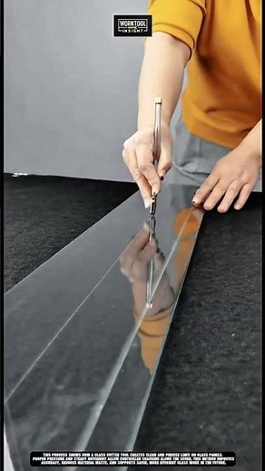 Glass cutter tool making precise straight cuts on glass panels best for glazing #tool