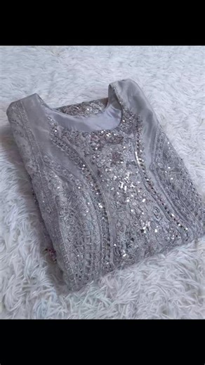 Irum Rizwan on Instagram: "Wedding Collection- Silver Grey Fabric Net Shirt front full heavy emb with sequence n cutwork. Shirt front daman emb Sleeves emb Dubatta Net with emb border Trouser Shemose silk. Price : 6500/- Color Silver Grey color may slightly vary due to light n camera effect Sizes S.M.L.XL S. chest 18 length 42 M. chest 20 length 43 L. chest 22 length 43 Xl. chest 24 length 44 worldwide Delivery Avb for order watsapp link in bio . . . #pakistanifashionandstyle #viralshorts #weddi