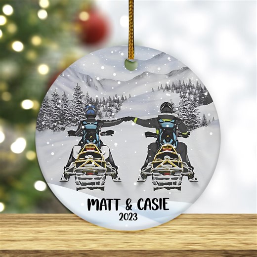 Personalized Snowmobile Couples Christmas Ornament, Couple Ornament, Best Friends Gift, Couple Snowmobile Ornament, Couple Ornament CYLR33 - Etsy