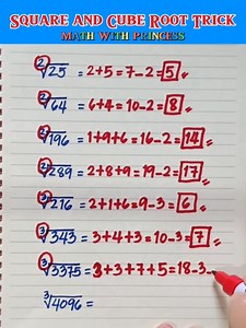 8.6K views · 240 reactions | Square and Cube Root Trick #math #mathwithprincess #mathviral #mathlessons #mathematics #mathreview #mathvideo | Math with Princess | Facebook