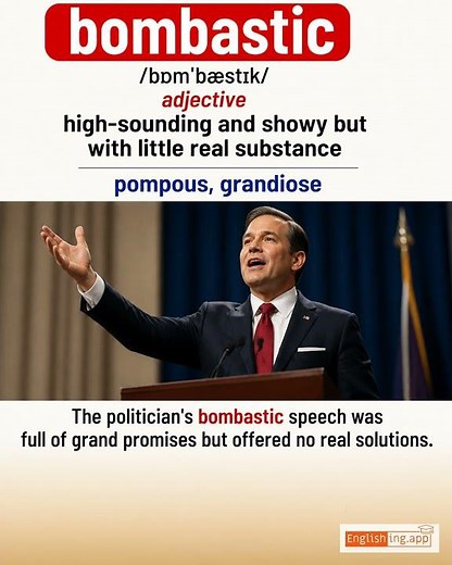 Bombastic: English vocabulary meaning and example