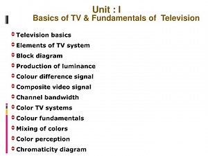 Unit : I Basics of TV &amp; Fundamentals of Television Television basics - SlideServe