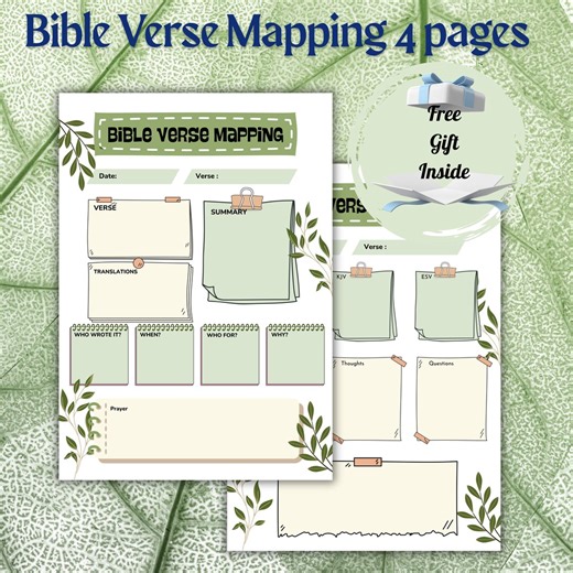 Bible Verse Mapping Template, Prayer Journal (digital Download) - Etsy