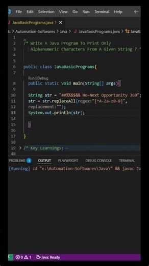 Print Only Alphanumeric Characters From A Given String