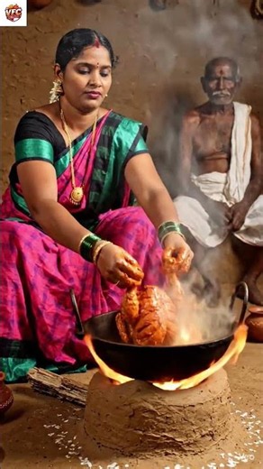 Village Chicken Fry Cooking in Traditional Indian Kitchen | Authentic Rural Food#shorts