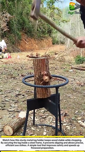 This Simple Log Holder Makes Wood Splitting Safer & Faster