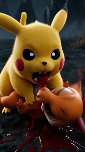 Pikachu eating Baby Charizard 😨😨 what will happen next #pokemon #pikachu #animation #pokemonanime