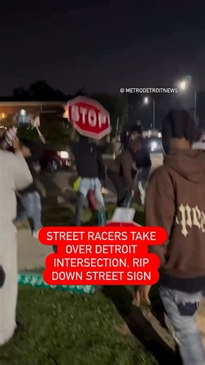 337K views · 3.4K reactions | A group of illegal-street racers took over an intersection Sunday night going into Monday morning and tore down a street sign. Read more: themetrodetroitnews.com/street-racers-take-over-detroit-intersection-rip-down-street-sign/ | Metro Detroit News | Facebook
