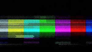 No signal TV. Static color noise. Glitch Error Video Damage. Bad interference. Broken antenna. Distortion and Flickering, analog TV signal. Vertical color bars