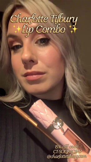 I nosessed with this lip combo Charlotte Tilbury Pillow Talk Lip Cheat Lip Liner & Pillow Talk Big Lip Plump Gasm 👑 This combo is perfect for any occasion, day or night! I love the plumped, glossy look and the lip liner adds that defined look to my lips. I have actually had people ask me when did I get my lips done so it must be doing what it says and giving me a more pouty lip 👄 If you would love to grab a bargin in the sales plus get 15% off then use my code below ; CT-SOCJR6QJJFD 🔗Or use m