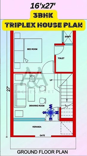 16x27 East Facing 3BHK Triplex House Plan | Ultra Modern Compact Home Design | Vastu Approved #viral