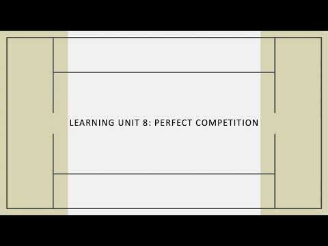 Learning Unit 8: Perfect Competition