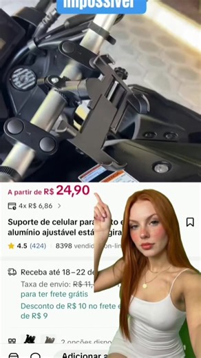🔥 O Suporte de Celular Mais Forte para Moto e Bike 🏍️ Rotação 360° em Alumínio Reforçado #MotoLife #AchadinhosTikTok #TikTokShopBrasil #AcessoriosMoto #bikelife