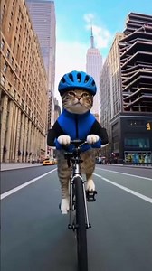 "Cat Riding a Bicycle | Hilarious and Cute Animal Adventure!"