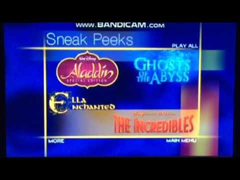 Disney Sneak Peeks Menus (Update)
