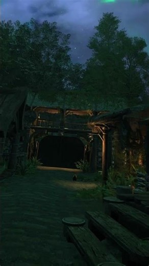 Magical Aurora Borealis Night Walk in Skyrim VR #shorts