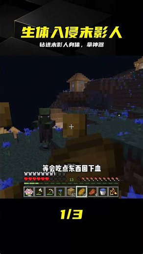 進入生物體內（4）：進入末影人身體，獲得瞬移長劍 #MC #末影人 #生体入侵 #我的世界 #生存