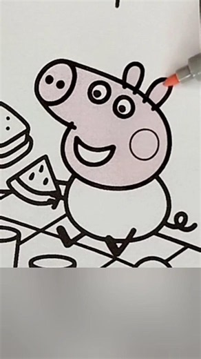Colorindo George Pig no picnic #peppa #coloring #drawing