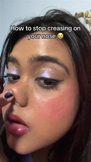 How to stop creasing on your nose 😭 #makeupproblems #makeup #creasing
