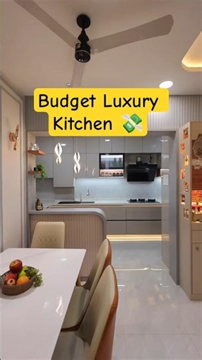 Modular Kitchen Design Grey, Cream और Tan का प्रीमियम कॉम्बो 😍✨ #shorts