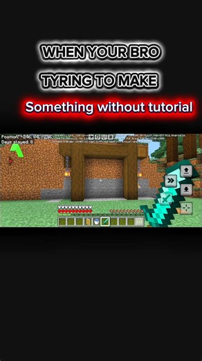 When your bro, trying to make something without, tutoria #minecraft #subscribe #minecraftjokes l.