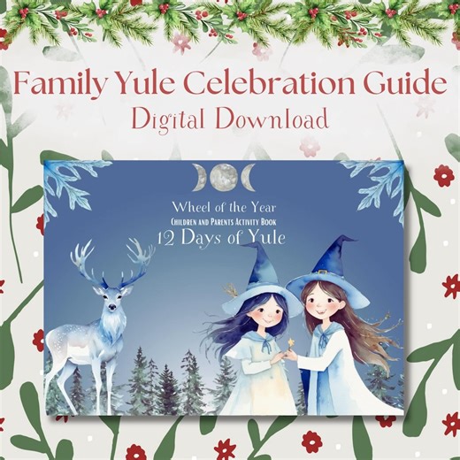 12 days of Yule Family Activity Pages for a Wiccan Magic Yule Celebration with Your Kids