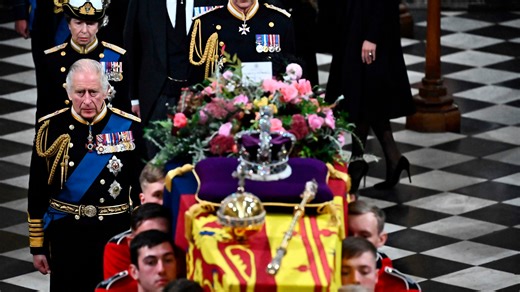 The Queen's coffin has left Westminster Abbey followed by members of the Royal Family after the state funeral service honouring the late monarch. | The Royal Family Channel