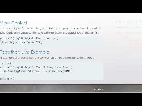 How to Store All Text Items with the .glitch Class Using document.querySelectorAll() in JavaScript