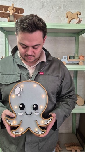 Timmy Toys | Accidentally made another night light.. and it's a cute Baby Octopus 😍 #woodentoys #nightlights #timmytoys #smallbusiness #handmade | Instagram