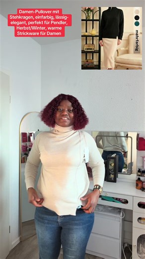 Women's Solid Color High Neck Sweater, Casual Fashion Commuter Elegant Fall Winter Top, Warm Knitwear for Ladies #longsleeve #longsleeveshirt #sweatshirts #sweatshirt #winterdeals