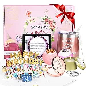 Birthday Gifts for Women, Happy Birthday Spa Gift Baskets for Her, Relaxing Bath Gifts Set for Mom, Wife, Sister, Friends, Unique Gifts for Women Who Have Everything