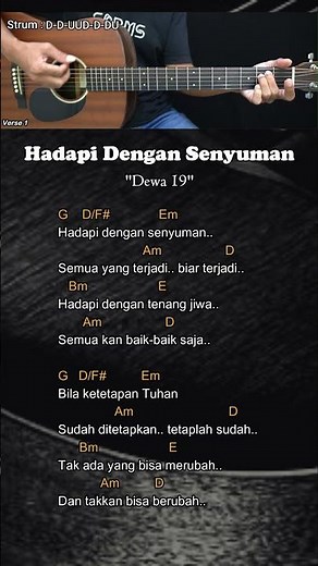 Hadapi Dengan Senyuman - Dewa 19 | Tutorial Chord Gitar Mudah dan Lirik #chordgitar