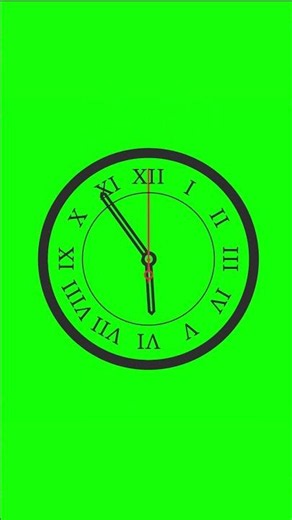 Wall Clock Green Screen | No Copyright | 4K