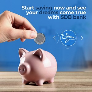 Save with SDB today and step towards your financial dreams! At SDB Bank, we believe in making your future goals attainable with our secure and flexible savings options. Whether you're planning for a dream vacation, a new home, or a comfortable retirement, our savings plans are designed to help you achieve your aspirations. Start saving now and watch your dreams come true with SDB Bank. Join us and take control of your financial future today! #SaveWithSDB #DreamBig #FinancialFreedom #SDBBank #Sec