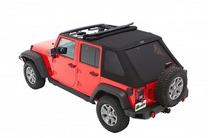 Mopar Jeep Wrangler JEEP Trektop Slantback Soft Top; Black Twill 56453-17 (07-18 Jeep Wrangler JK 4-Door) - Free Shipping