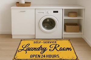 Laundry Room Carpet | Machine Washable Rug | Non-slip Laundry Room Rug | Gift for Laundry Room Decor | Laundry Mat | Yellow Decor Rugs - Etsy