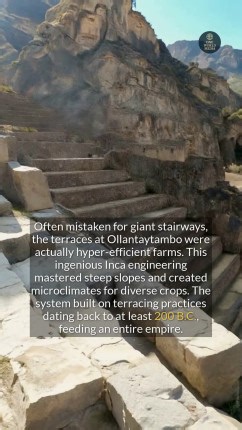 Not giant stairs but advanced Inca farms; can you name one benefit of this ingenious design? #history #ancienthistory | One World Media