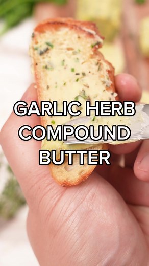A great compound butter is a wonderful condiment to have in your kitchen arsenal ready to go. You can easily elevate any vegetable, meat, fish, or even a simple slice of bread with this garlic herb compound butter – and it’s SO easy to make! I’ll use whatever herbs I have on hand, but for me, fresh garlic is a must! I’m using fresh thyme, rosemary, and chives, but you can definitely use what you have available or even use dried herbs in a pinch. Find the full recipe with all my key tips on the b