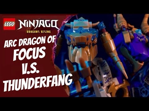Arc Dragon Of Focus VS Thunderfang | Ninjago Dragons Rising Season 3 Stop Motion Recreation (Full)