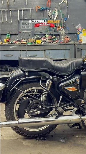 Rear Mudgurad change with old look 🌟seat✨new battalion black bullet❤️#royalenfield #bullet#rbwshop