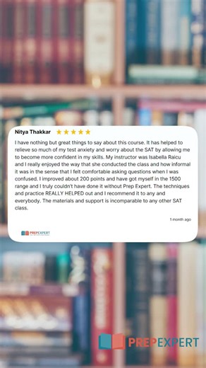 Prep Expert on Instagram: ""I improved about 200 points and have got myself in the 1500 range and I truly couldn’t have done it without Prep Expert. The techniques and practice REALLY HELPED out and I recommend it to any and everybody. The materials and support is incomparable to any other SAT class.""