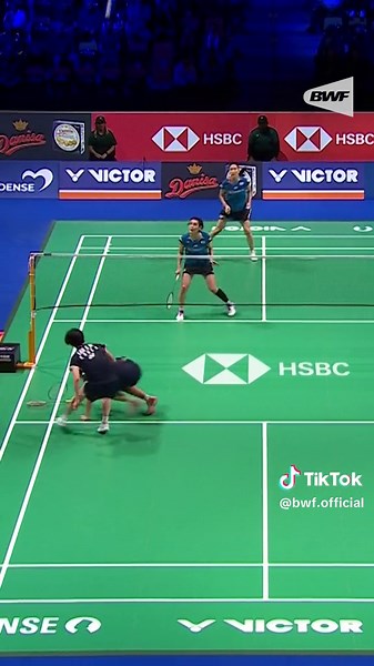 Intense Badminton Match at Denmark Open 2024