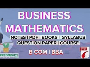 Business Mathematics ( MDC) | All 1 Mark PreviousYearquestion Solved | B.Com 1st Semester