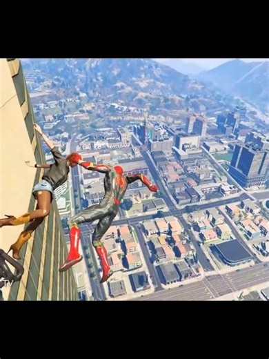 GTA V - Spiderman Crazy Ragdoll - Jumps Fails Compilation & Funny Moments Shorts #GTA5 #Spiderman 25