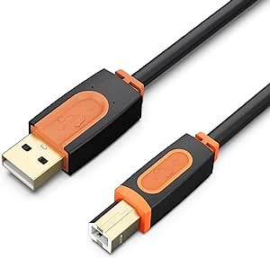 SNANSHI Printer Cable 20 feet, USB Printer Cable USB 2.0 Type A Male to Type B Male Printer Scanner Cable Compatible with HP, Canon, Lexmark, Epson, Dell, Xerox, Samsung etc
