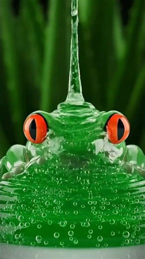 Ultra Squishy! 🐸 Clear Hydrogel Morphs into a Tree Frog #StillCat #Satisfying #Hydrogel